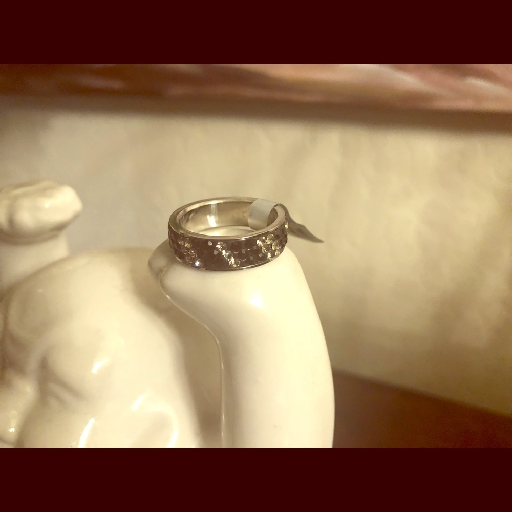 Black and white zirconia ring